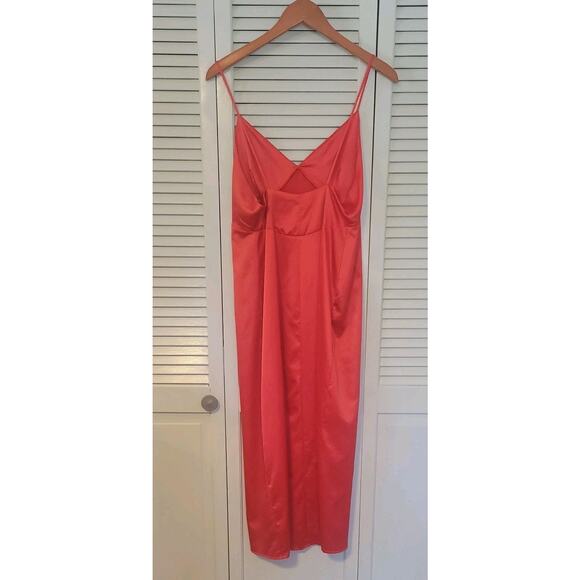 NWT Zara Slip Dress Woman’s Size Medium Red Satin Sleeveless Cocktail Dress - Picture 5 of 8